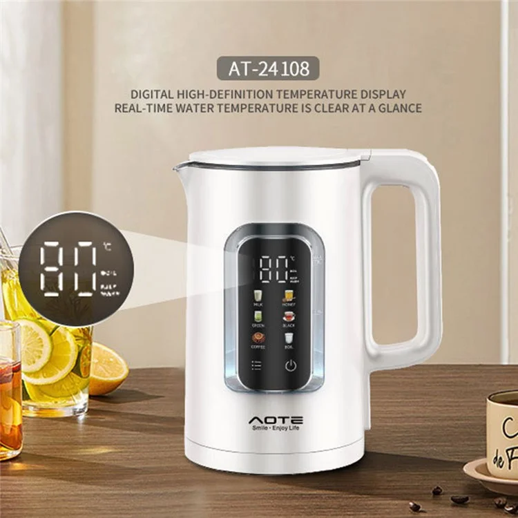 Elektrischer Wasserkocher 1,7L Smart Touchscreen Temperatursteuerung Edelstahl Wasserkocher (BPA-frei, Keine FDA) - EU-Stecker