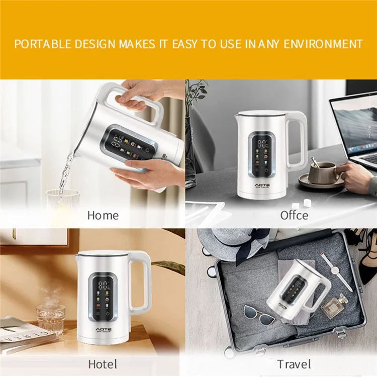 Elektrischer Wasserkocher 1,7L Smart Touchscreen Temperatursteuerung Edelstahl Wasserkocher (BPA-frei, Keine FDA) - EU-Stecker