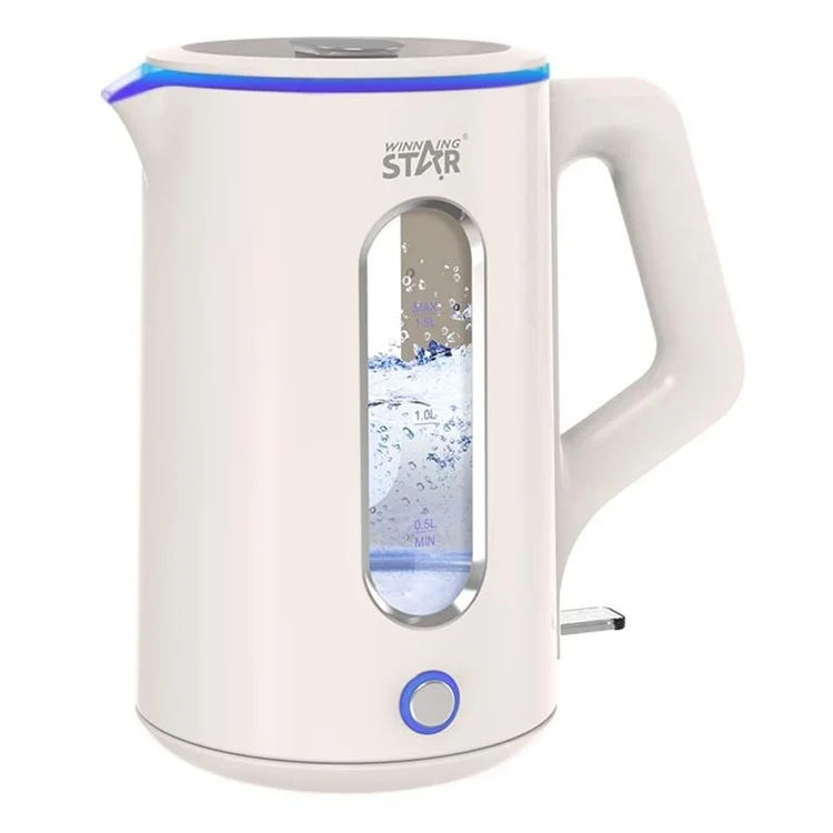 Hochwertiger Borosilikatglas-Wasserkocher 1,5L mit doppelwandigem 304 Edelstahl, BPA-frei, FDA-konform - EU-Stecker