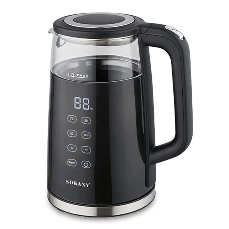 SOKANY 09050 Electric Kettle 1.7L Touch Screen Temperature Control Water Boiler (BPA Free, No FDA) - EU Plug