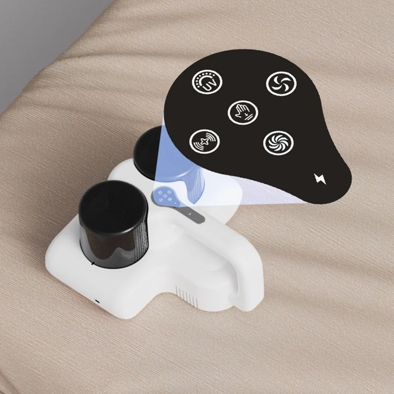 ESR Dual Cup Staubmilben-Entferner Hochsaugende Milben-Eliminator Effiziente Bett-Staubsauger mit LED-UV - Weiß