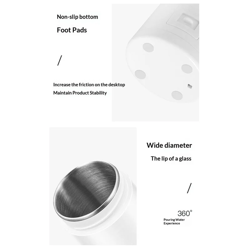 UGASUN HC-301 Tragbarer Wasserkocher 400 ml Reise-Wasserkocher Kaffeetasse (BPA-frei, ohne FDA), EU-Stecker – Weiß