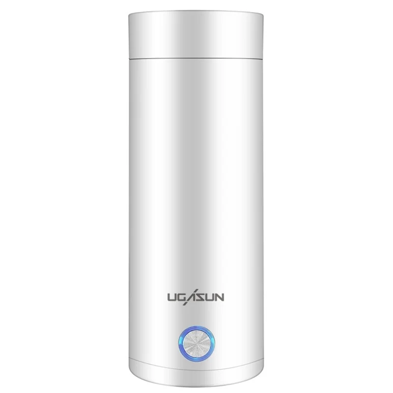 UGASUN HC-301 Tragbarer Wasserkocher 400 ml Reise-Wasserkocher Kaffeetasse (BPA-frei, ohne FDA), EU-Stecker – Weiß