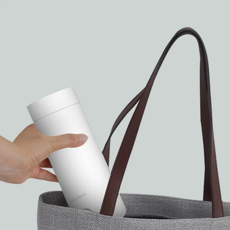UGASUN HC-301 Tragbarer Wasserkocher 400 ml Reise-Wasserkocher Kaffeetasse (BPA-frei, ohne FDA), EU-Stecker – Weiß