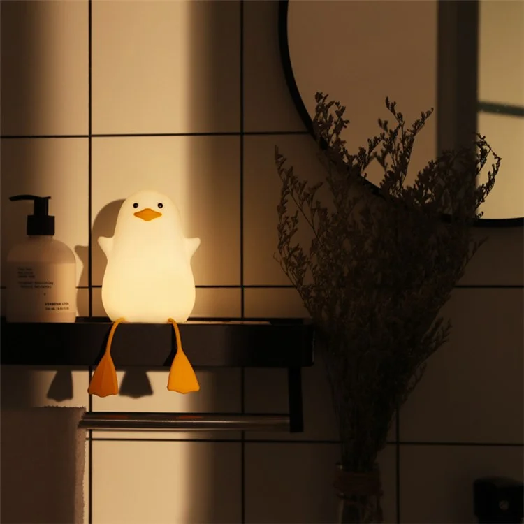 DASHING Cute Cartoon LED Night Light USB Rechargeable Phone Stand Table Lamp Home Decor - Yellow Mouth