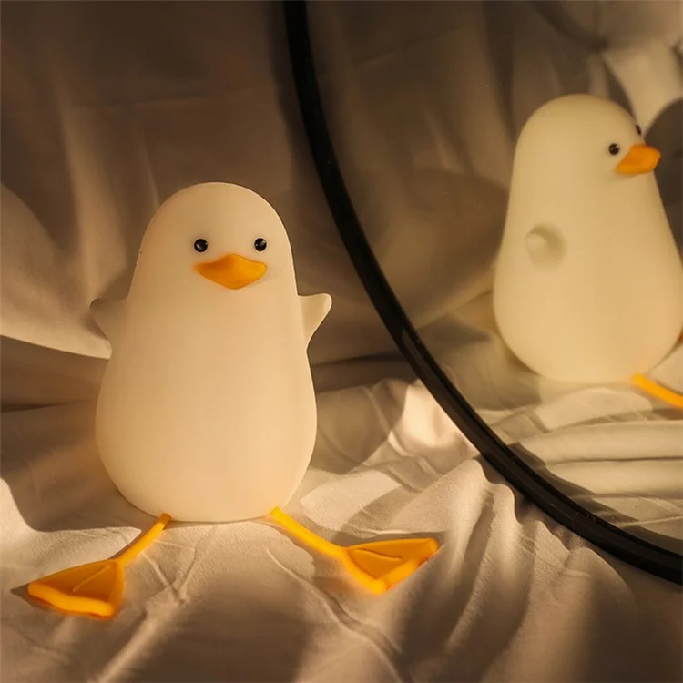 DASHING Cute Cartoon LED Night Light USB Rechargeable Phone Stand Table Lamp Home Decor - Yellow Mouth