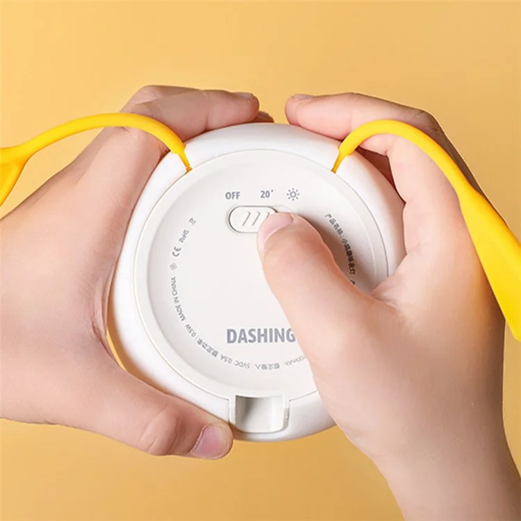 DASHING Cute Cartoon LED Night Light USB Rechargeable Phone Stand Table Lamp Home Decor - Yellow Mouth
