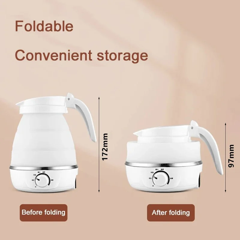 CL-802 0,6l Faltbarer Elektrischer Reiskessel Eu-stecker 220 v Silikonwasserkessel Mit Temperaturregelung - Weiß
