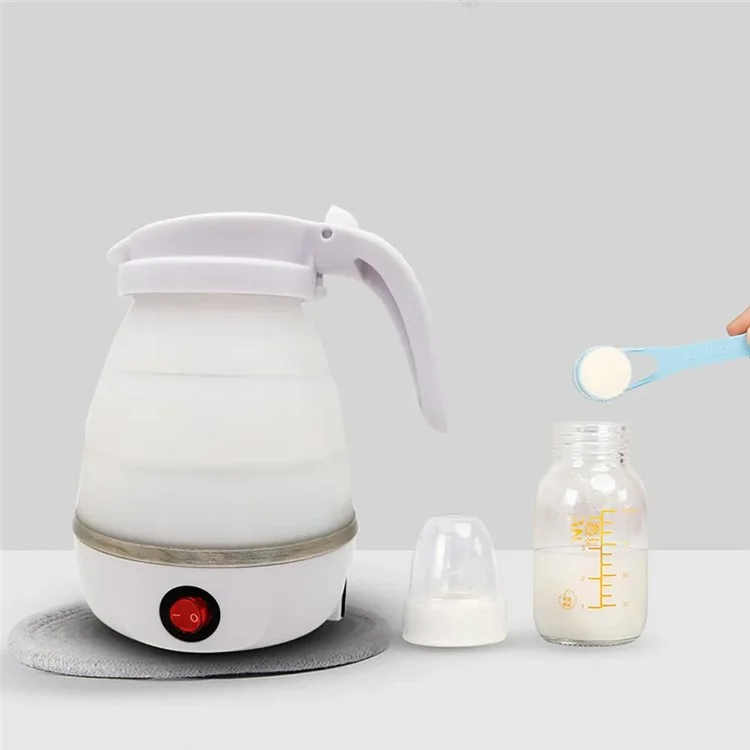 CL-802 0,6 L Hervidor eléctrico plegable Enchufe de EE. UU. 110 V Calentador de agua pequeño y plegable - Blanco 
