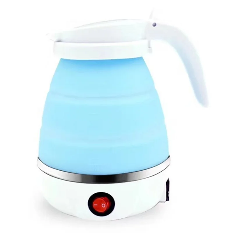 CL-802 0.6L Foldable Electric Travel Kettle US Plug 110V Collapsible Small Mini Water Boiler - Blue