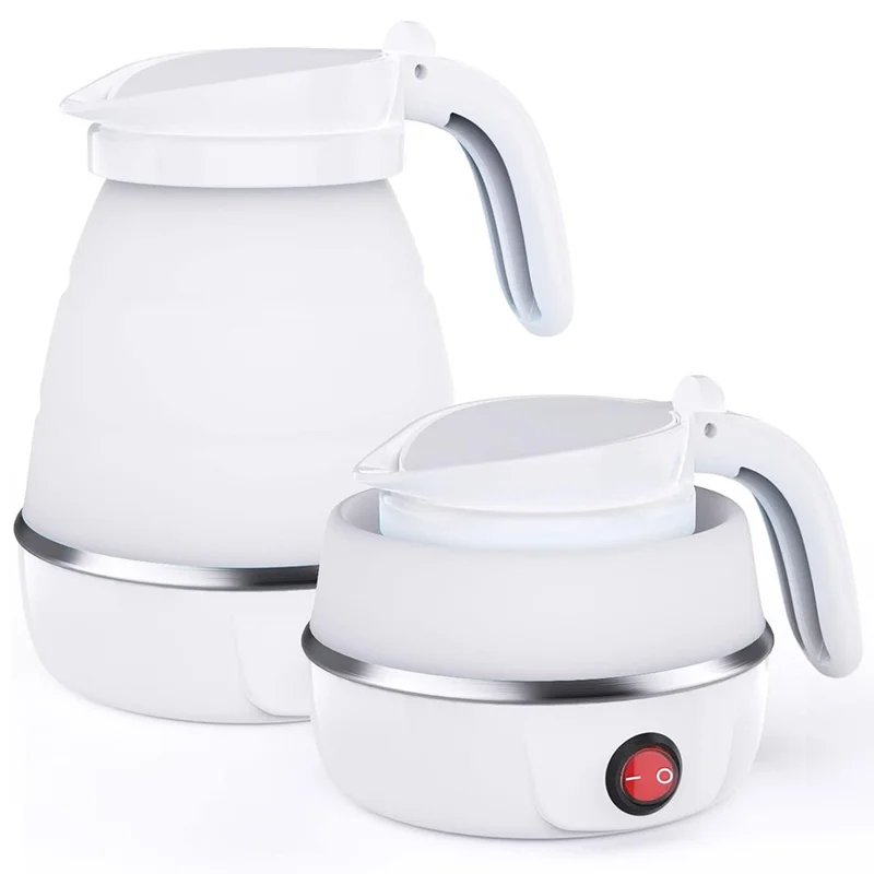 CL-802 0.6L Foldable Electric Travel Kettle US Plug 110V Collapsible Small Mini Water Boiler - Blue