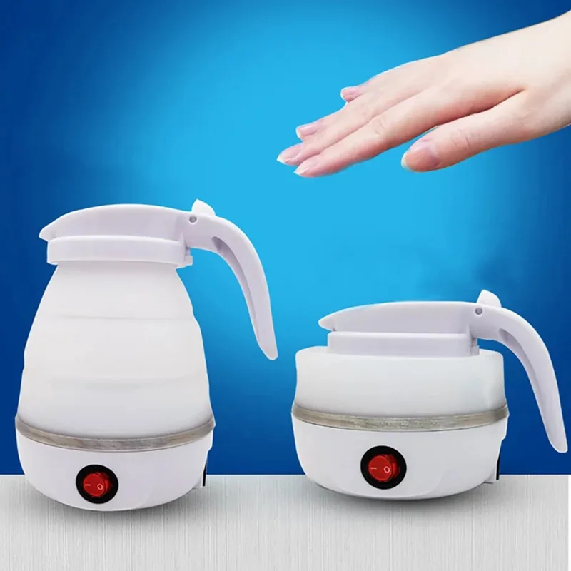 CL-802 0.6L Foldable Electric Travel Kettle US Plug 110V Collapsible Small Mini Water Boiler - Blue