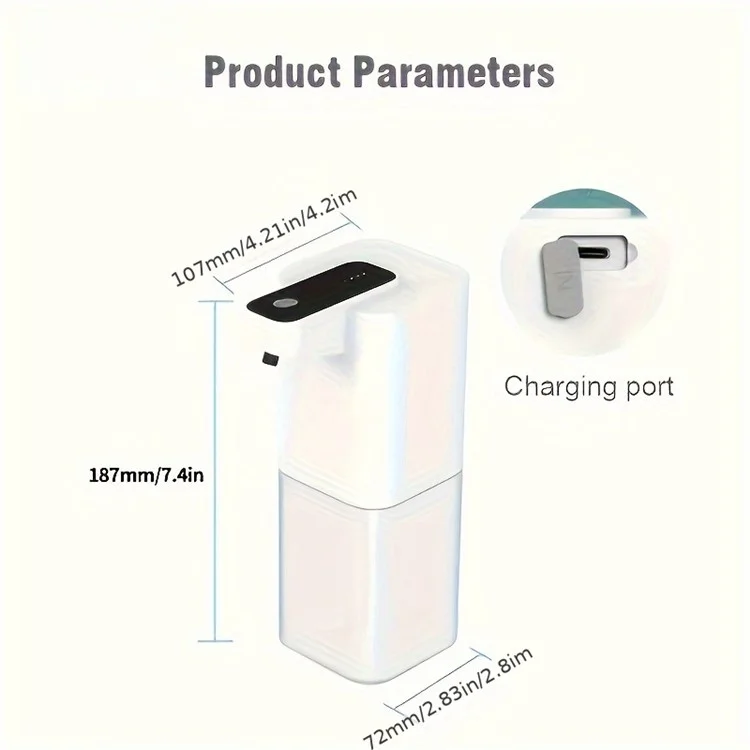 Dispensador de jabón automático no táctil P5 de 400 ml con 4 niveles de espuma ajustables