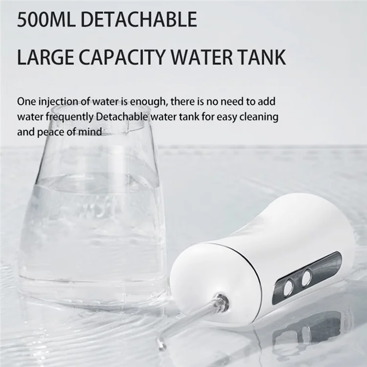 CY6 Portable Teeth Cleaner Electric Handheld Oral Irrigator 500ML Large Capacity Dental Scaler with 4 Nozzles