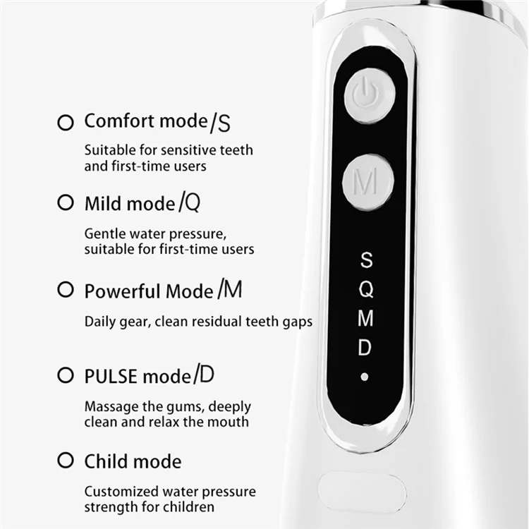 CY6 Portable Teeth Cleaner Electric Handheld Oral Irrigator 500ML Large Capacity Dental Scaler with 4 Nozzles