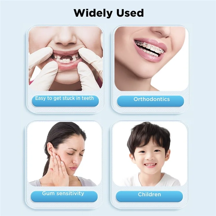 CY3 tragbarer Oral-Irrigator mit 5 Einstellungen, einstellbarer Hochfrequenz-Pulsation und 4 Düsen - Weiß / Transparent