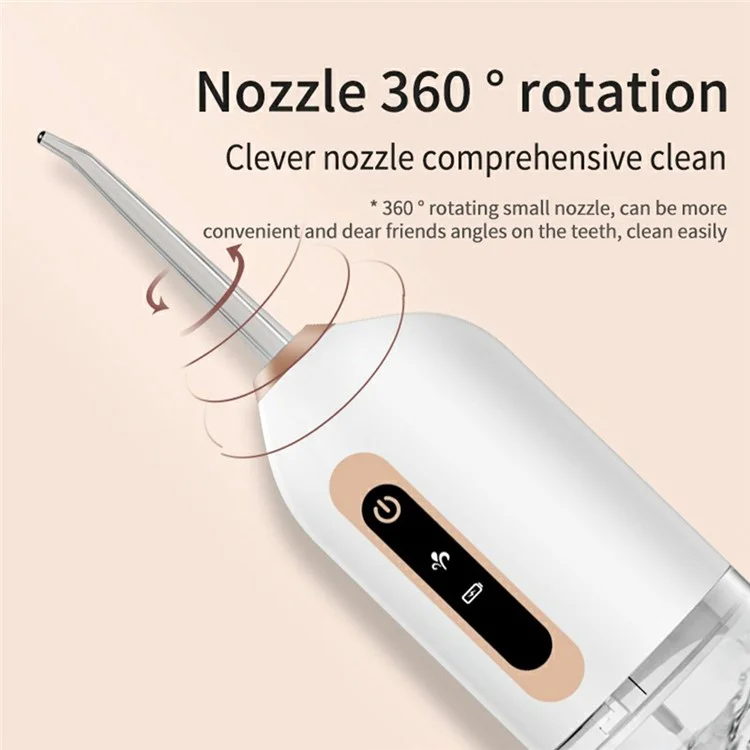 CY8 Irrigador Bucal Eléctrico Portátil con Depósito de Agua de 230 ml Hilo Dental Acuático Dispositivo de Limpieza Dental