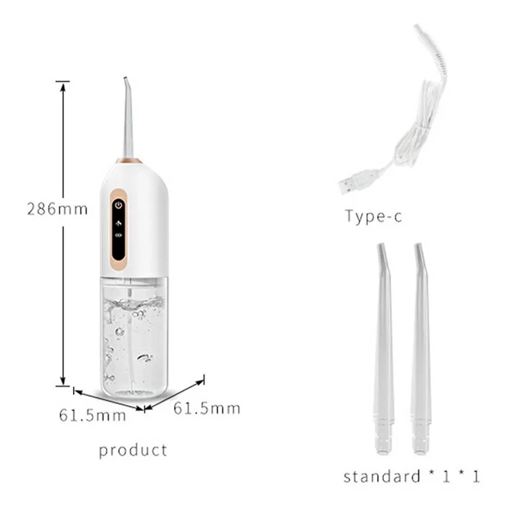 CY8 Irrigador Bucal Eléctrico Portátil con Depósito de Agua de 230 ml Hilo Dental Acuático Dispositivo de Limpieza Dental