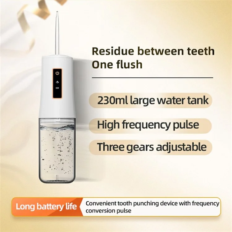 CY9 Electric Water Flosser 230ML 3 Modes Rechargeable Oral Irrigator Deep Cleaning Flossing Picks