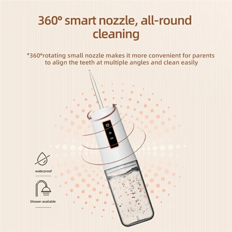 CY9 Electric Water Flosser 230ML 3 Modes Rechargeable Oral Irrigator Deep Cleaning Flossing Picks