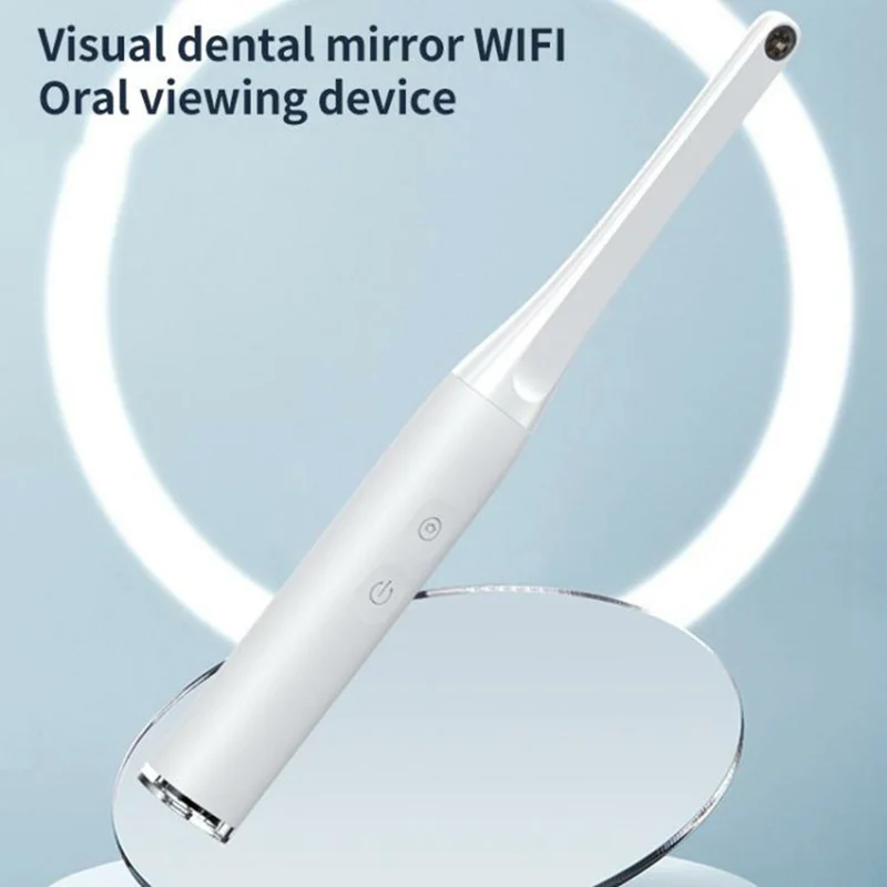 HD WiFi Dental Camera Intraoral Endoscope with LED Light Oral Care Cleaning Inspection Tool - White