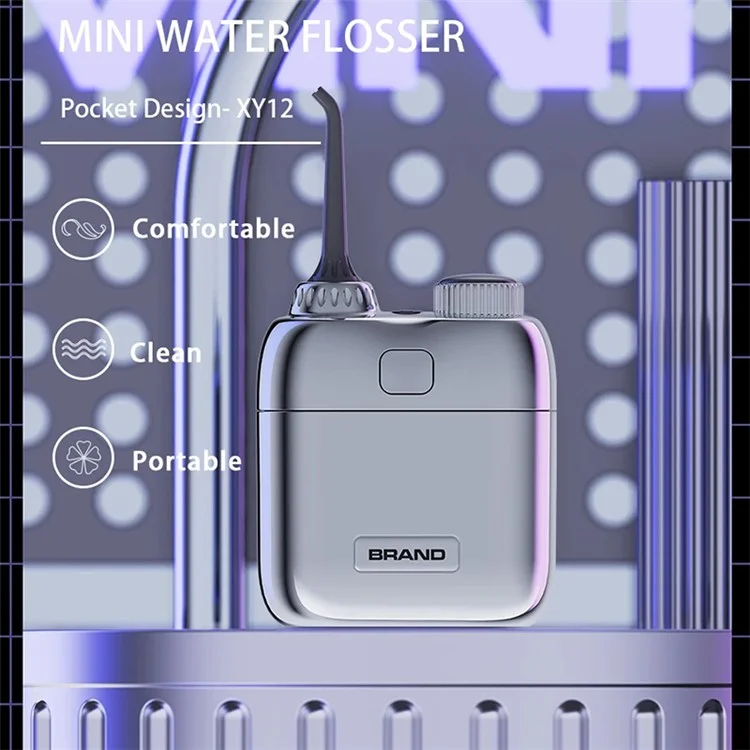 XY-12 Portable Mini Teeth Cleaner IPX7 Waterproof Oral Irrigator Electronic Dental Scaler with 2 Modes - Blue