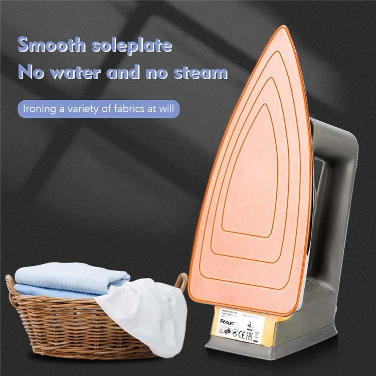 RAF R.1108 1600W Classic Electric Dry Iron Stainless Steel Soleplate Home Ironing Machine, EU Plug