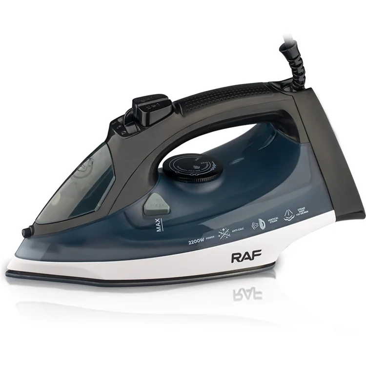 Macchina da stiro a vapore ad alta potenza RAF R.1234 da 2200W per viaggi, con 3 temperature regolabili e spina EU - Blu