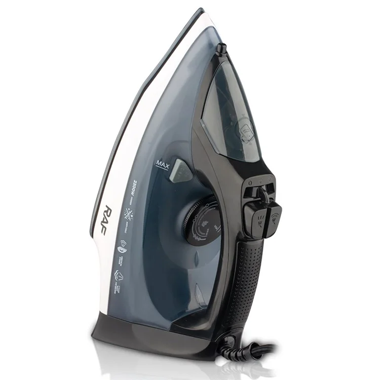 Macchina da stiro a vapore ad alta potenza RAF R.1234 da 2200W per viaggi, con 3 temperature regolabili e spina EU - Blu