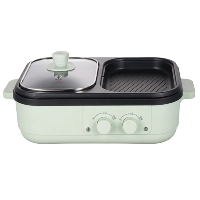 DYG-05 Electric Hot Pot with Grill 2 in 1 Indoor Non-Stick Shabu Shabu Hot Pot (No FDA Certification) - EU Plug