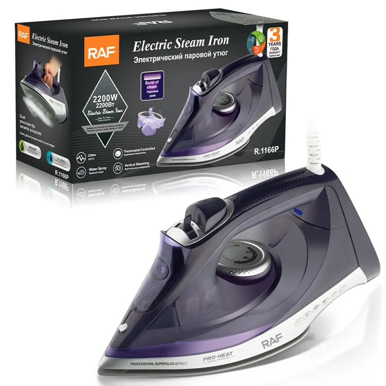 RAF R.1166 EU Plug Handheld Garment Steamer Ironing Machine Steam Iron with 3 Temperature Modes - Purple