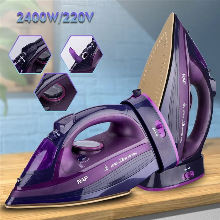 RAF R.1210 EU Plug Handheld Steam Ironing Machine Garment Steamer with 5 Temperature Modes - Purple