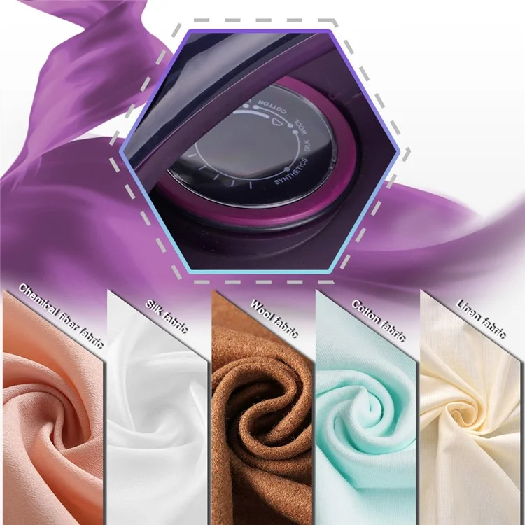 RAF R.1210 EU Plug Handheld Steam Ironing Machine Garment Steamer with 5 Temperature Modes - Purple