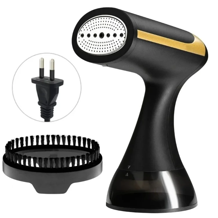 GS02 Vaporizzatore portatile per indumenti da 1500 W, ferro da stiro per casa e viaggio, spina UE - Nero