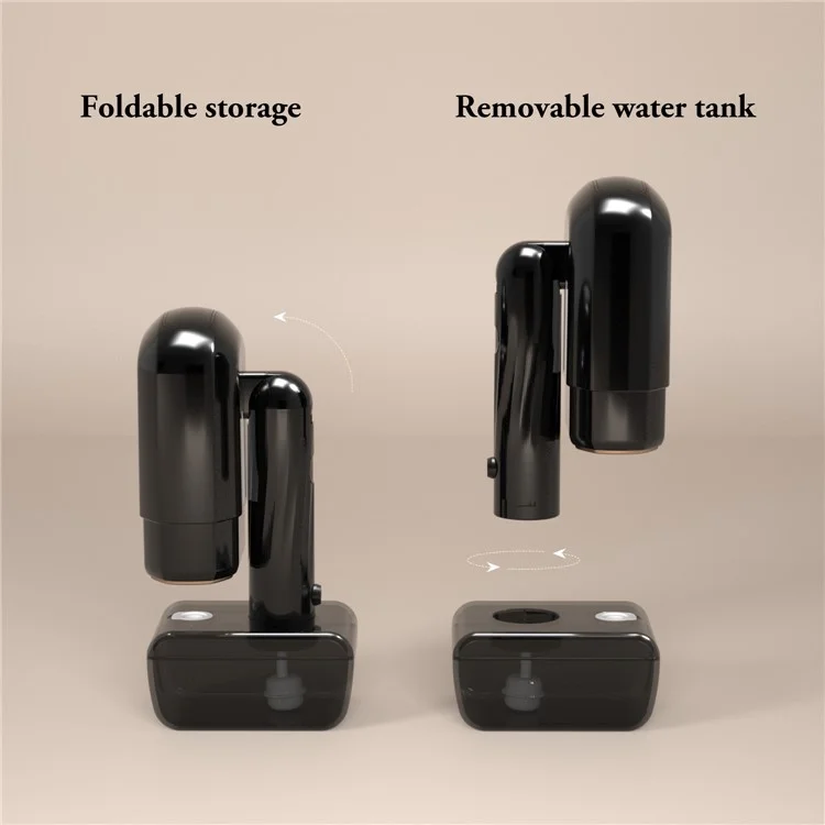 GS-03 5 Gears Foldable Electric Iron 330ML Water Tank Portable Handheld Steamer, EU Plug - Black