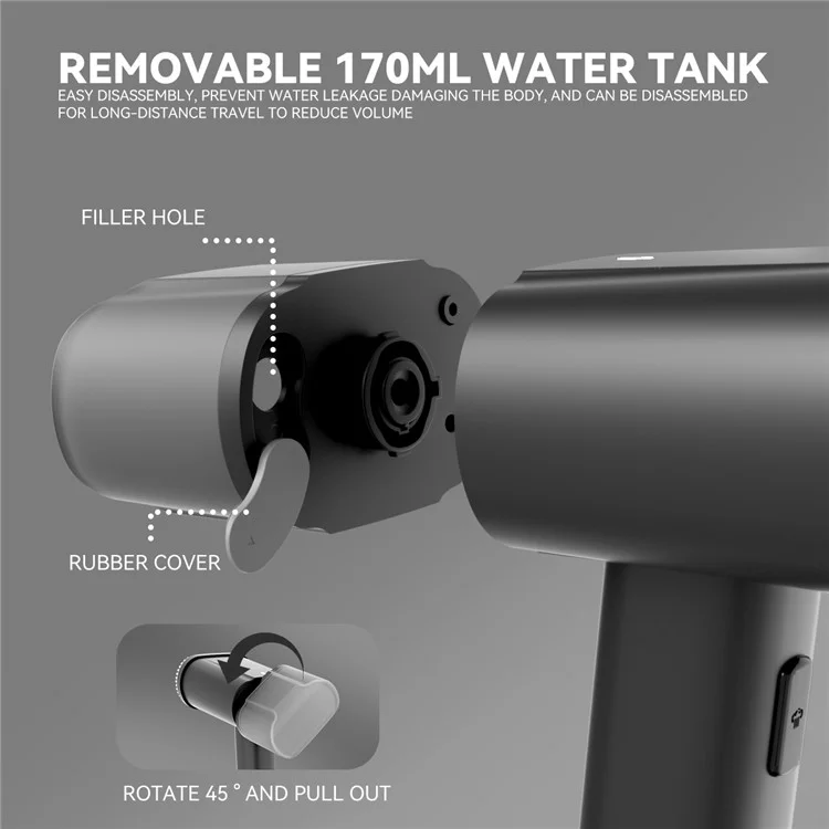 GS-05 Repasseur Vapeur Pliable 1200W Réservoir d'eau 170ML Portable à Main, Prise UE
