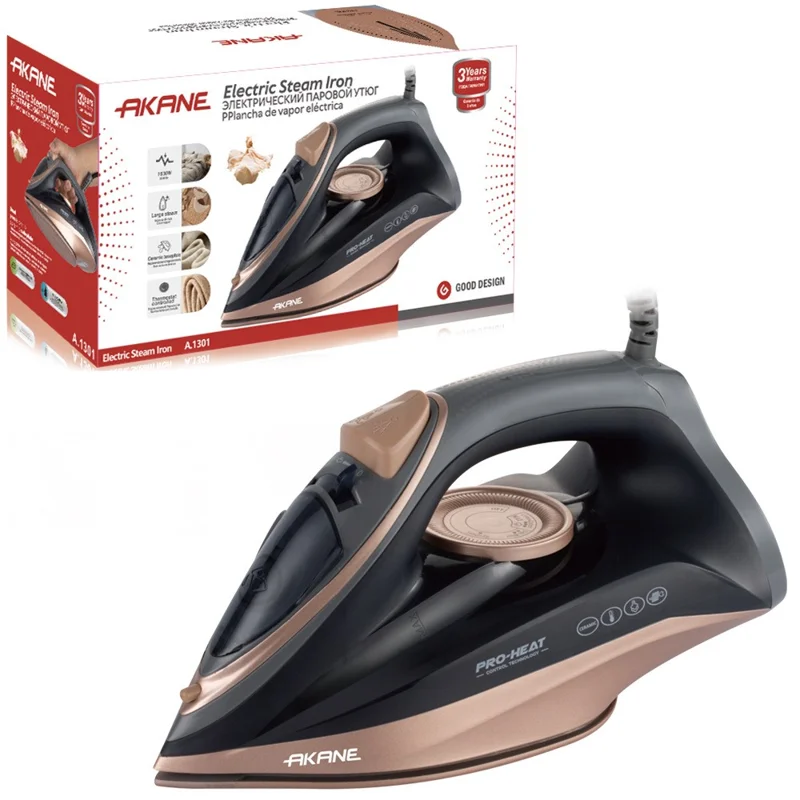 AKANE A.1301 Electric Steam Iron 1600W Handheld Garment Steamer Portable Steam Ironing Machine, EU Plug - A.1301