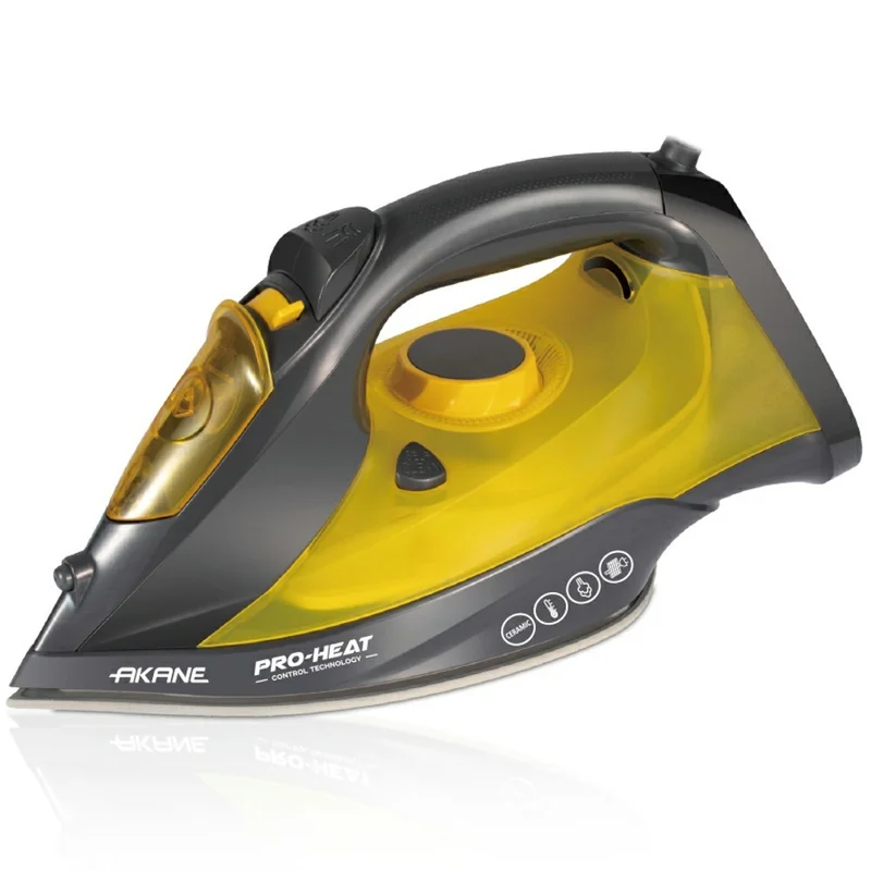 AKANE A.80312 Steam Iron 2400W Handheld Portable Electric Iron with Spray Function, EU Plug - Yellow