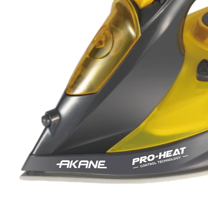 AKANE A.80312 Steam Iron 2400W Handheld Portable Electric Iron with Spray Function, EU Plug - Yellow