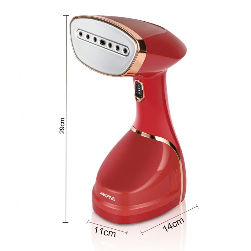 AKANE A.80318 Foldable Garment Steamer Steam Brush Household Iron High Power Electric Iron, EU Plug - Red