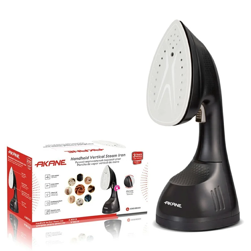 AKANE A.80319 Home Steam Iron 1600W Compact Portable Handheld Garment Steamer, EU Plug - Black