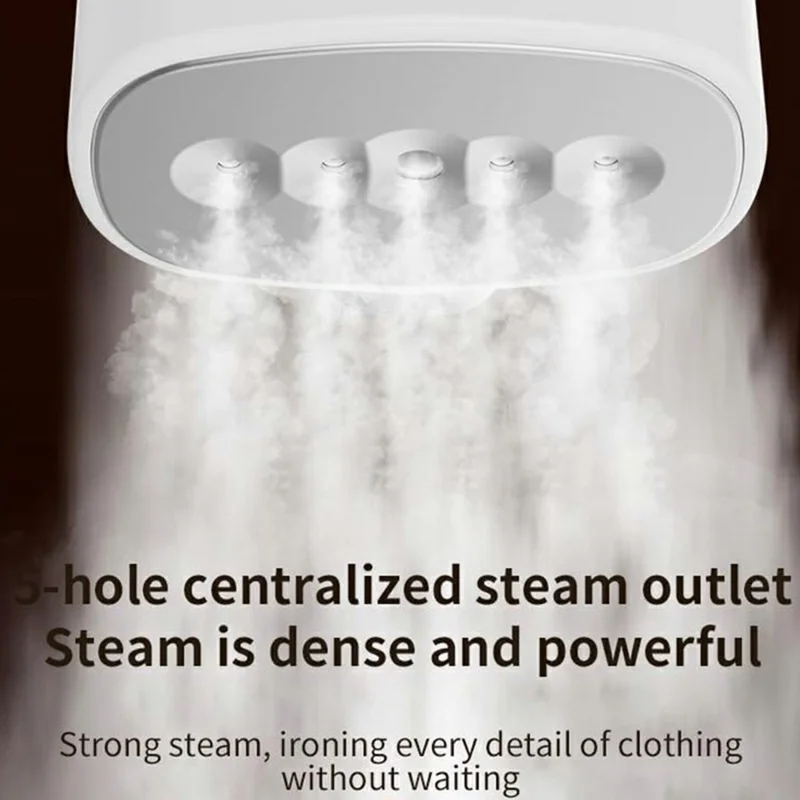 Handheld Garment Steamer 1300W Foldable Steam Iron 5-Hole Anti-Scald Panel Portable for Home Travel - Blue