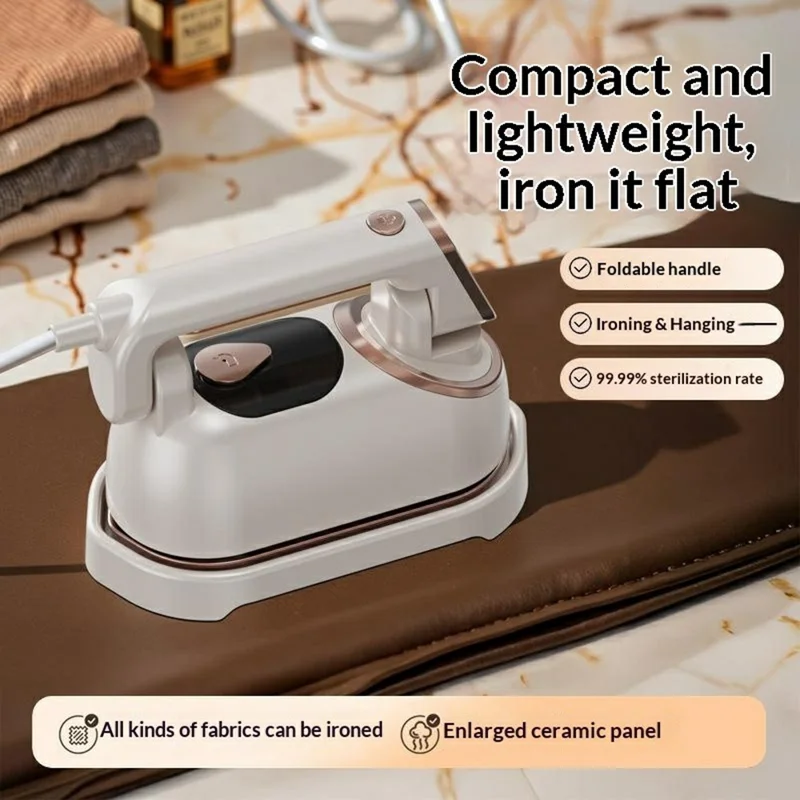Défroisseur portable 1200 W, fer à vapeur 140 ml, double mode, pour voyage et domicile - Blanc