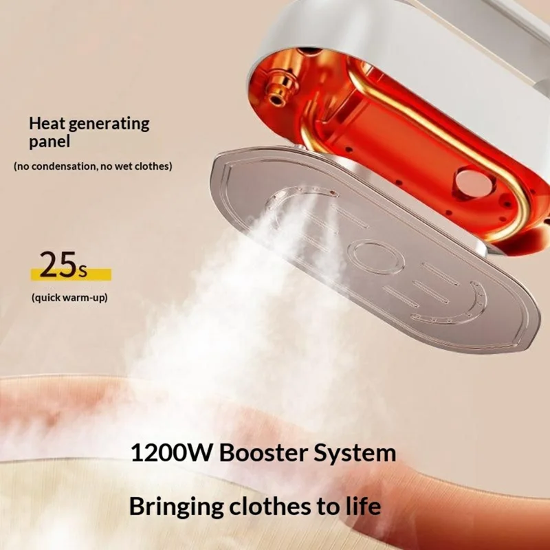 Défroisseur portable 1200 W, fer à vapeur 140 ml, double mode, pour voyage et domicile - Blanc