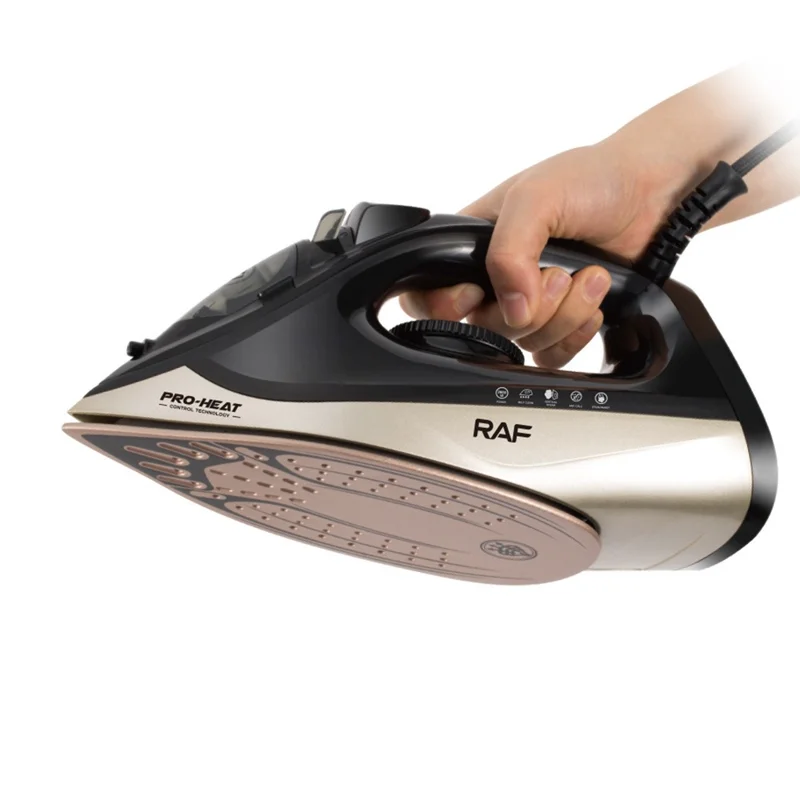 RAF 1009 Elektrischer Dampfbügeleisen 2000W Temperaturregelung Keramik-Bügelsohle Kleiderbügeleisen, EU-Stecker / 220V - Lila