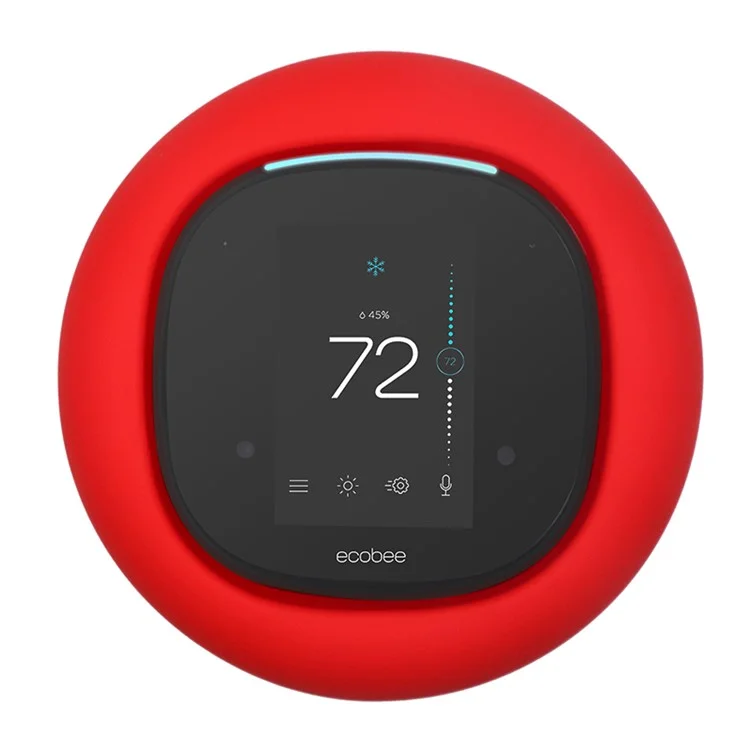 Para Ecobee 4 Smart Thermostat Wall Holder Cover Anti-scratch Soft Silicone Protective Sleeve Case - Vermelho