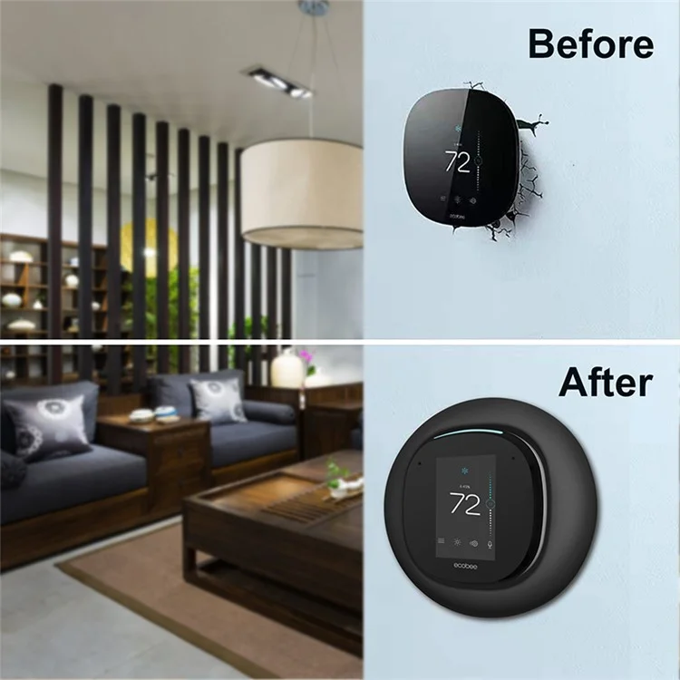 Para Ecobee 4 Smart Thermostat Wall Holder Cover Anti-scratch Soft Silicone Protective Sleeve Case - Vermelho