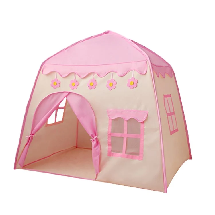 TG-CT002 Children Play Tent Princess House Castle Kids Play Game House Room Decoration - Pink / Flower