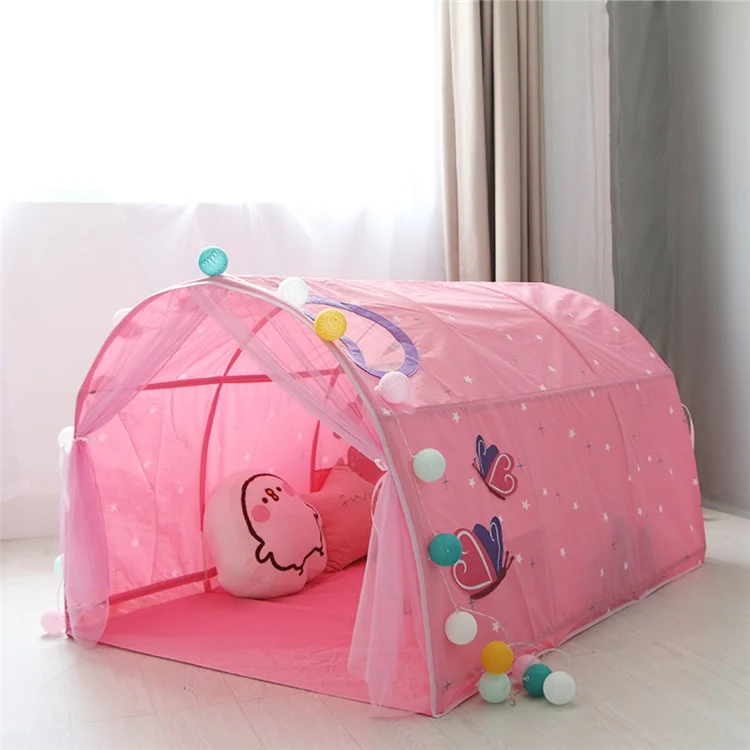 TG-BM002 Kinderbett Vorhang Netz Großes Fairy Playhouse Geschenkspiel Zelt Für Kinder Baby Kleinkinder Kinder Lesen Spielen - Rosa