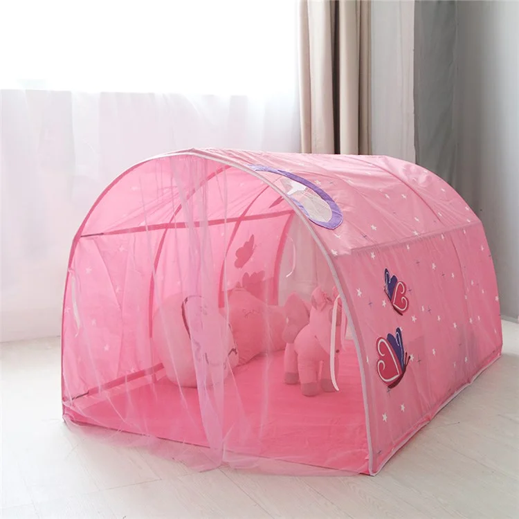TG-BM002 Kinderbett Vorhang Netz Großes Fairy Playhouse Geschenkspiel Zelt Für Kinder Baby Kleinkinder Kinder Lesen Spielen - Rosa